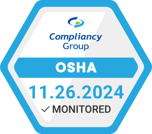 A badge that says osha 1 1. 2 6. 2 0 2 4 monitored