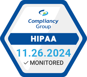 A badge that says hipaa 1 1. 2 6. 2 0 2 4 monitored